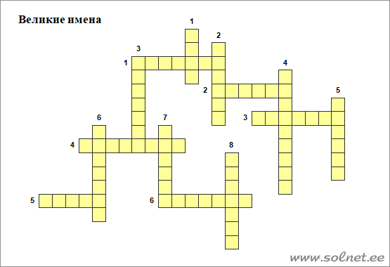 Кроссворд Великие имена в астрономии